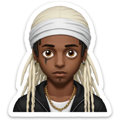 playboi carti vamp with durag and  dreads sticker