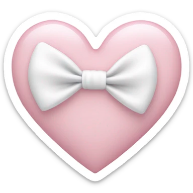 Pastel pink heart with white bow sticker