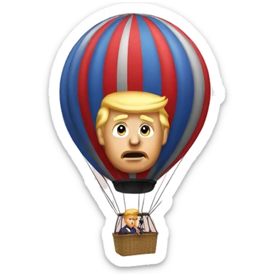 Donald trump in a hot air balloon  sticker
