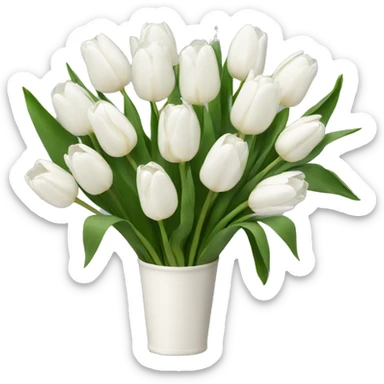 A bouquet of white tulips sticker