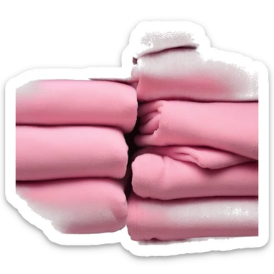 3 stacked and folded plad pink blankets sticker