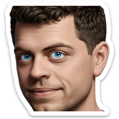 male portrait with blue eyes sticker