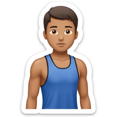 young man sweaty after training sticker