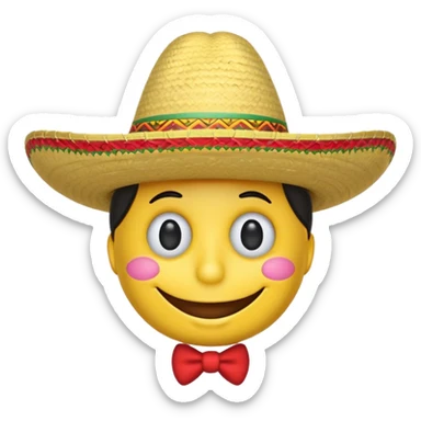 Mexican smiley with sombrero  sticker