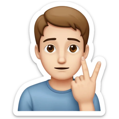 mischievous finger tenting hands with sneaky face  sticker