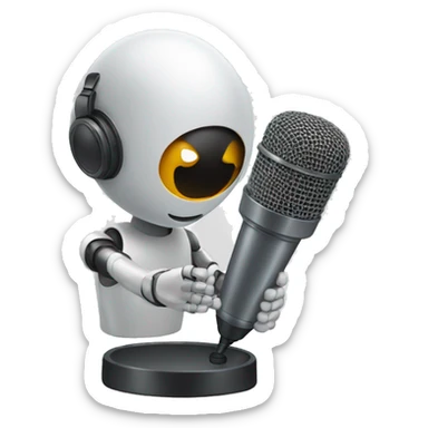 chatbot with mic sticker