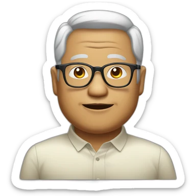 old malay fat man tv host with glasses sticker