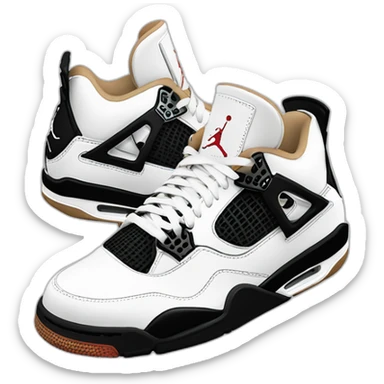 airjordan4 white semelle noire sticker