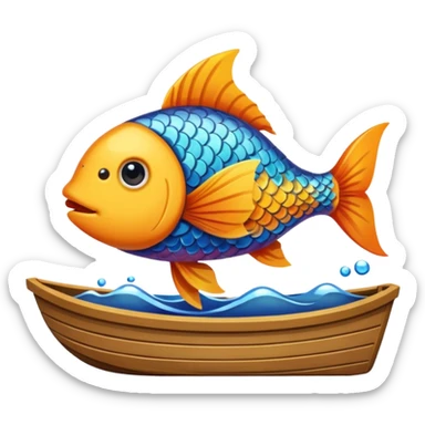 poisson dans un bateau sticker