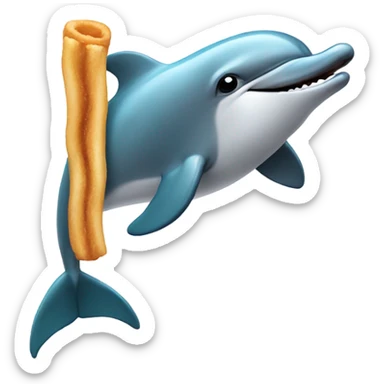 Dolphin eating churros  sticker