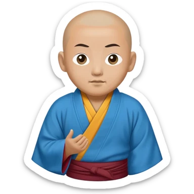 Tibetan monk floats in a blue kimono sticker