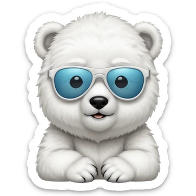 baby Polar bear with sun glassé sticker