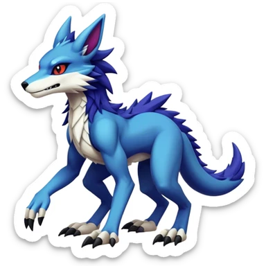 Epic Edgy Cute Colorful Modern Anthro Vernid-Protogen-Sergal-creature-animal full body sticker