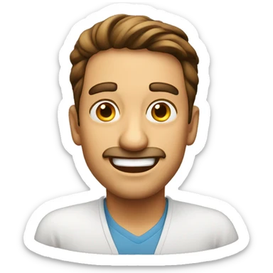 Smiling Italian man have a surprised sticker