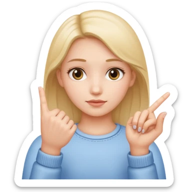 Emoji of a girl showing something is small with thumb and index finger close together sticker