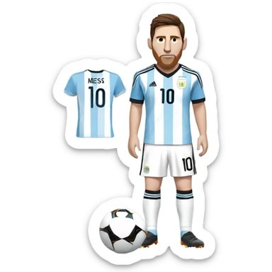 Lionel Messi full body wearing Argentina kit sticker