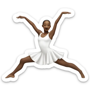 Dancer in white dress doing splits sticker
