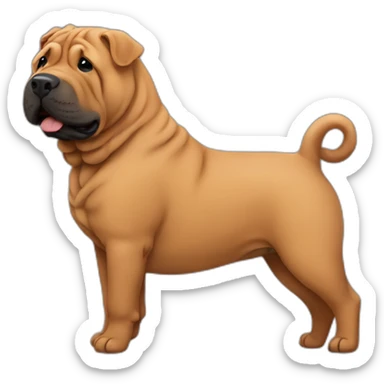 brown Sharpei sticker