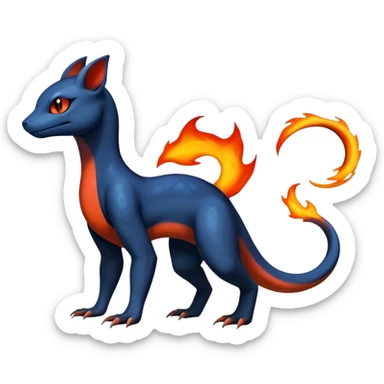 Shiny Salandit-Umbreon-Charmeleon-Fakémon-hybrid-creature (full body)  sticker