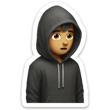 Sad boy with hoode sticker