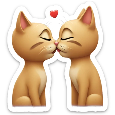 Cat couple kissing sticker