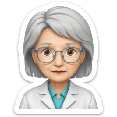 scientist professor old woman sticker