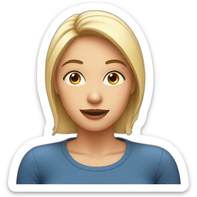 Woman drinking in front of a video call sticker