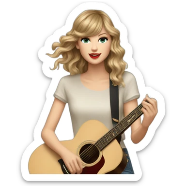 Taylor Swift cantando y con una guitarra  sticker