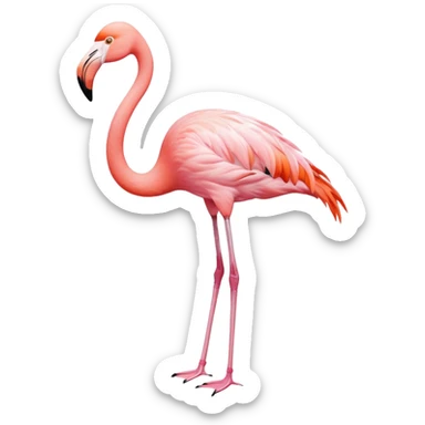 flamingo standing on one leg sticker