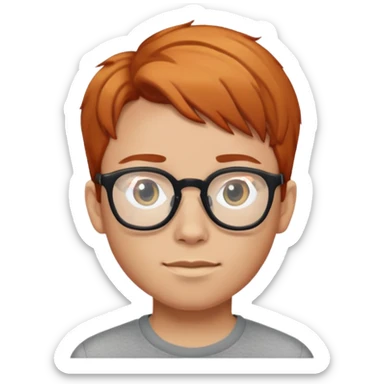 nerd with ginger hair boy emoji sticker