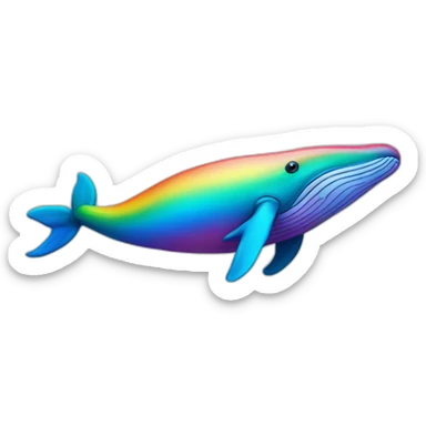 Rainbow color humpback whale sticker