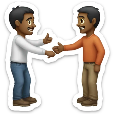 Guy heling another gu sticker