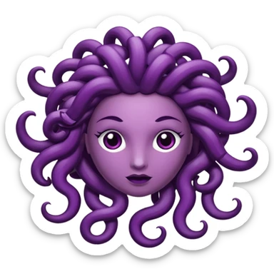Hazme una medusa con piel de uva morada sticker
