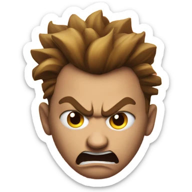 very angry emoji burning in flames sticker