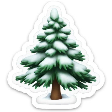 Pine tree with snow sticker