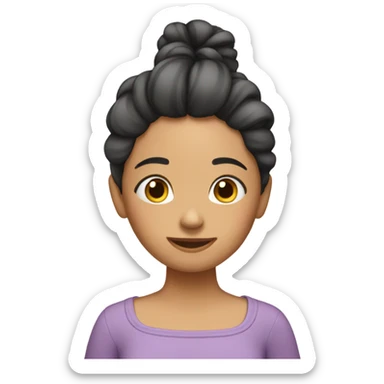 A girl putting hair up for bedtime sticker