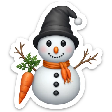 snowman with no scarf  sticker