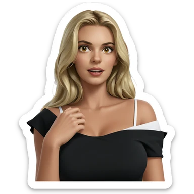 blonde girl looking at viewer sticker