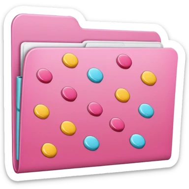 file folder with pink candy picture on front  sticker