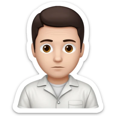 Steven Jay Russell with dark brown hair, white inmate outfit sticker