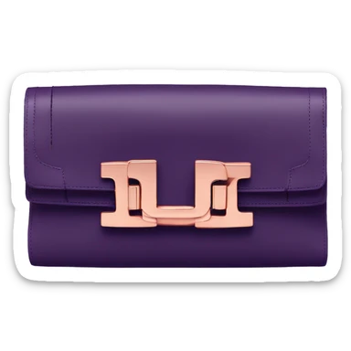 Realistic YSL dark purple clutch handbag with rose gold hardware.  sticker