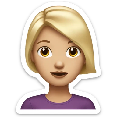blonde girl with big head called ava  sticker