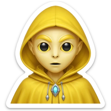 yellow alien with yellow cloak sticker