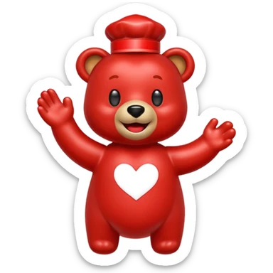 Make an emoji out of a ketchup bear. sticker