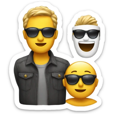 Emoji sunglasses and heat  sticker