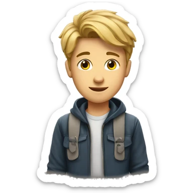 A teenage boy student sticker