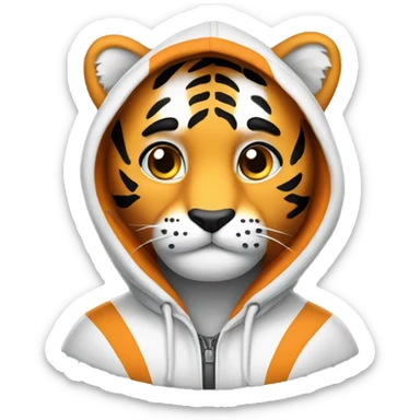 Tiger wear a hoodie  sticker