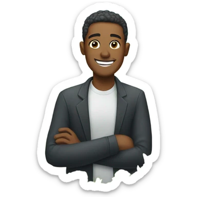 Man smiles at cemetary sticker