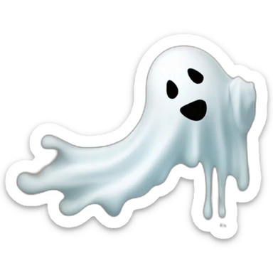 ghost appearing through wall ejecting a white milky substance forward sticker