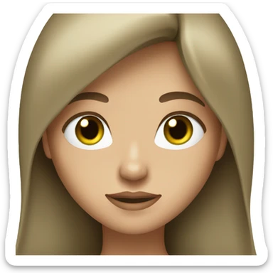A light brunette woman with long hair and green eyes  sticker
